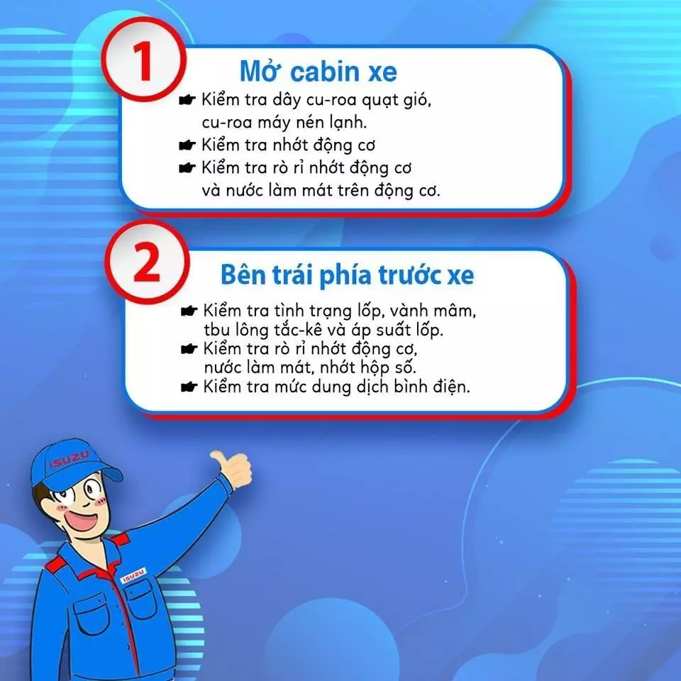 quy trình kiểm tra xe tải 5 phút mỗi ngày